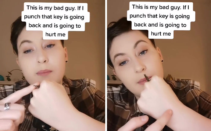 Chica explica la forma correcta de usar las llaves para defensa