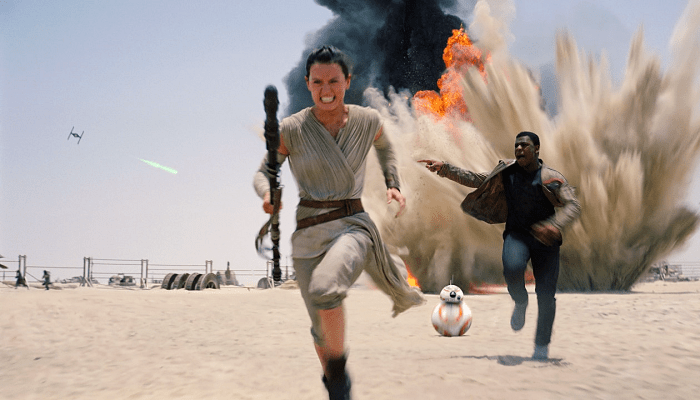 escena de la película Star Wars: El despertar de la fuerza