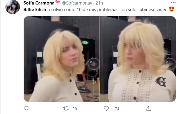 Comentarios en Twitter sobre el nuevo color de Billie Eilish