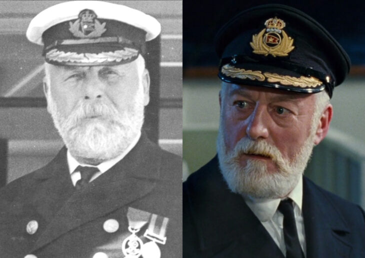 Capitán Edward Smith vs personaje que lo interpretó en la película Titanic