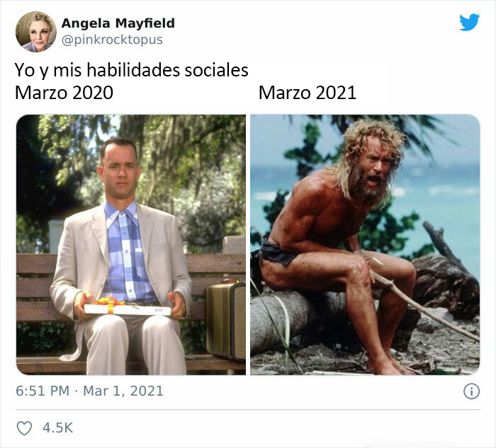 Meme sobre el primer año de la pandemia