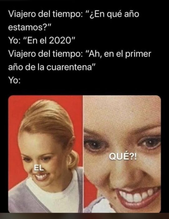 Meme sobre el primer año de la pandemia