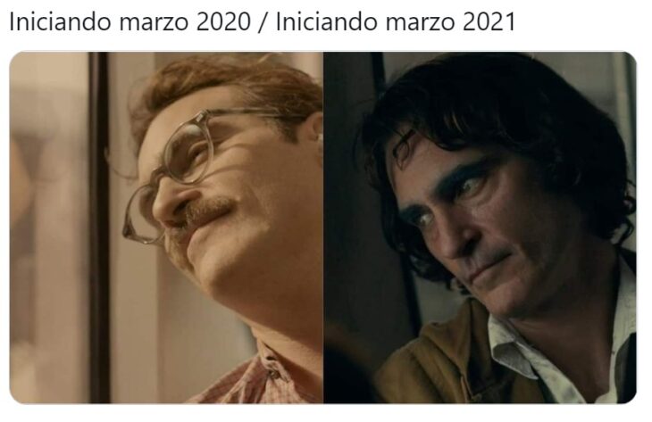 Meme sobre el primer año de la pandemia