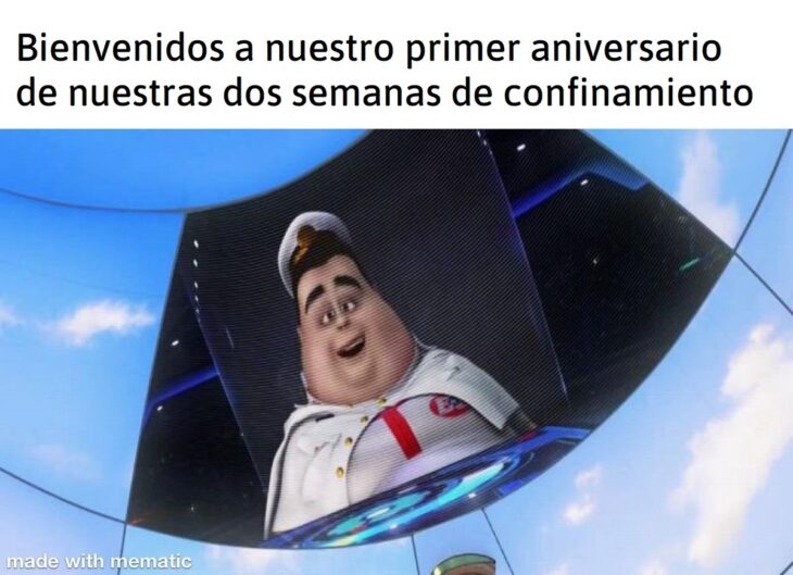 Meme sobre el primer año de la pandemia