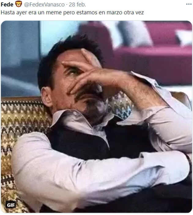 Meme sobre el primer año de la pandemia