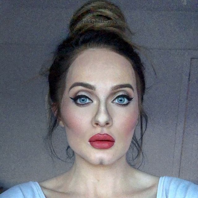 Nicky Hill, artista del maquillaje, recreando a Adele