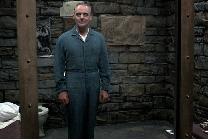 Anthony Hopkins como Hannibal Lecter en El silencio de los inocentes