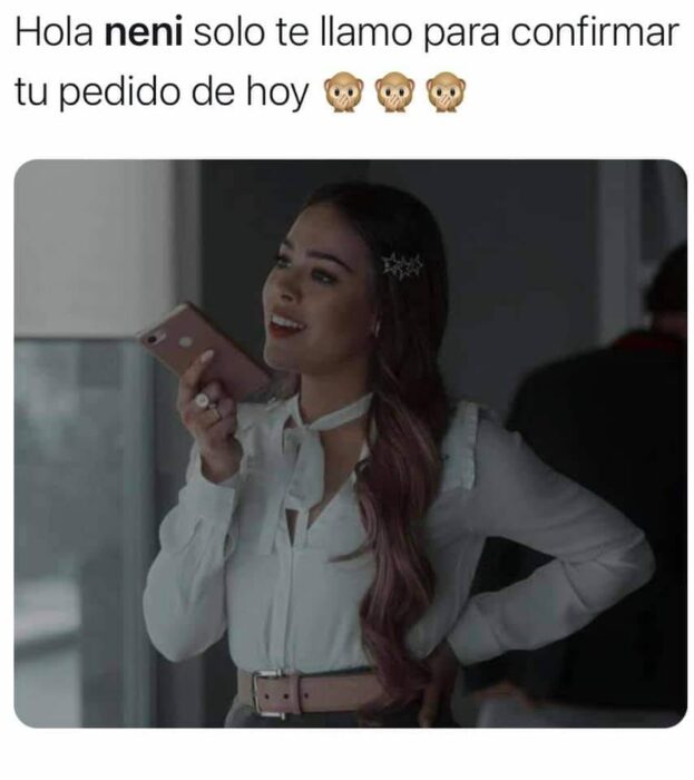 Meme Dana Paola confirmando entrega como una neni