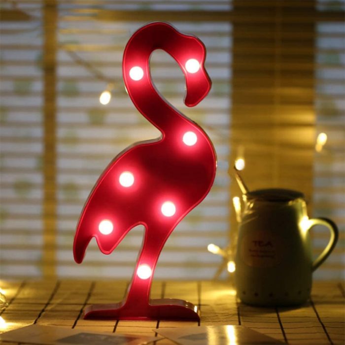 Lámpara de flamingo con luz LED