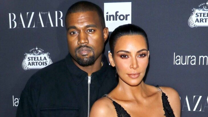 Kim Kardashian y Kanye West en un evento de alfombra roja