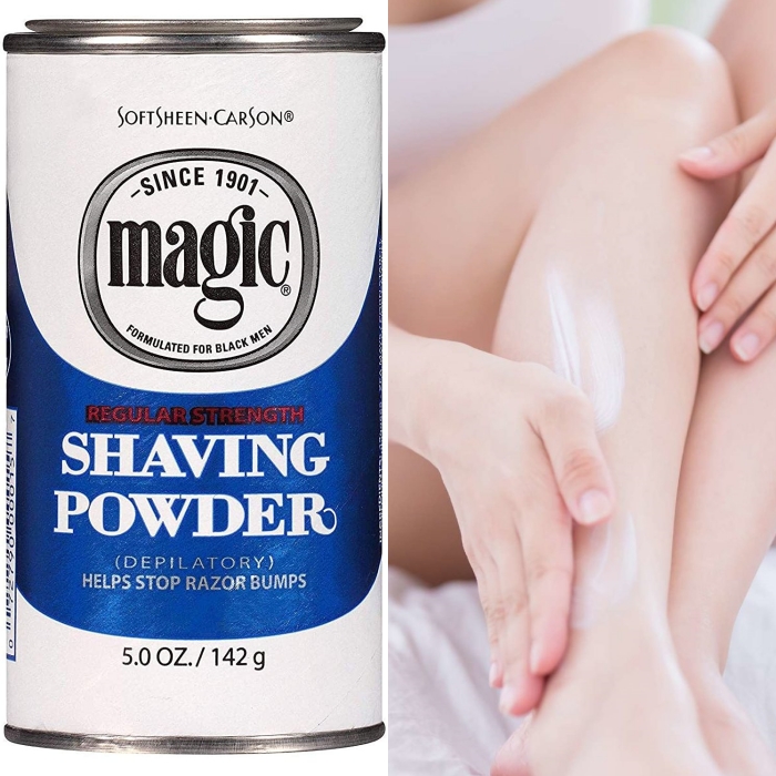 polvo para depilar las piernas, axilas, brazos, sin necesidad de rastrillo