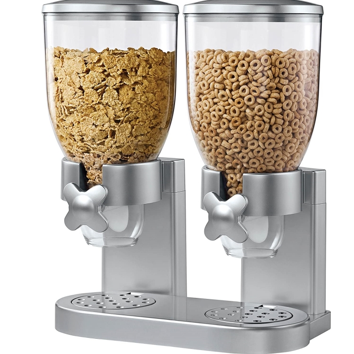 dispensador doble para alimentos secos