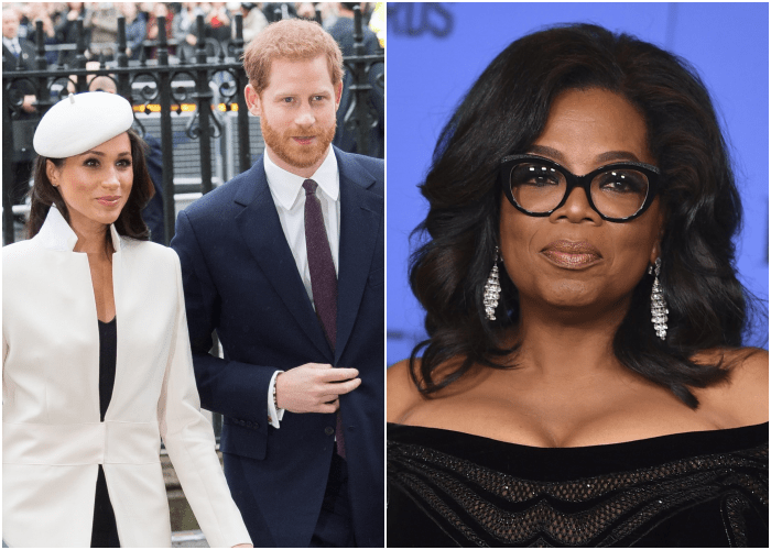 Meghan Marke, príncipe Harry y Oprah Winfrey