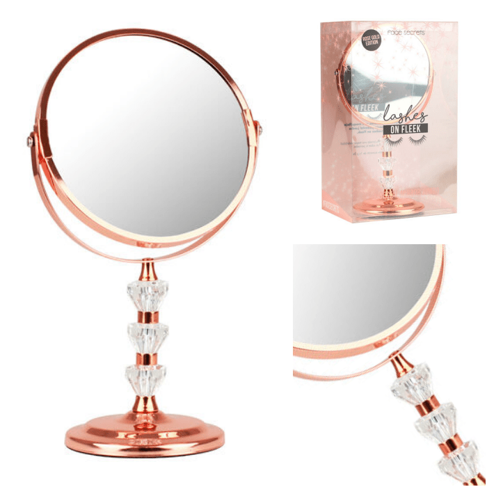espejo en color rose gold para un maquillaje perfecto