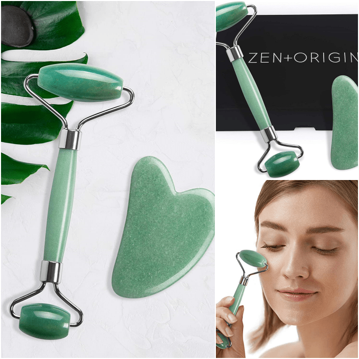 masajeador facial de jade para mejorar circulación de la sangre
