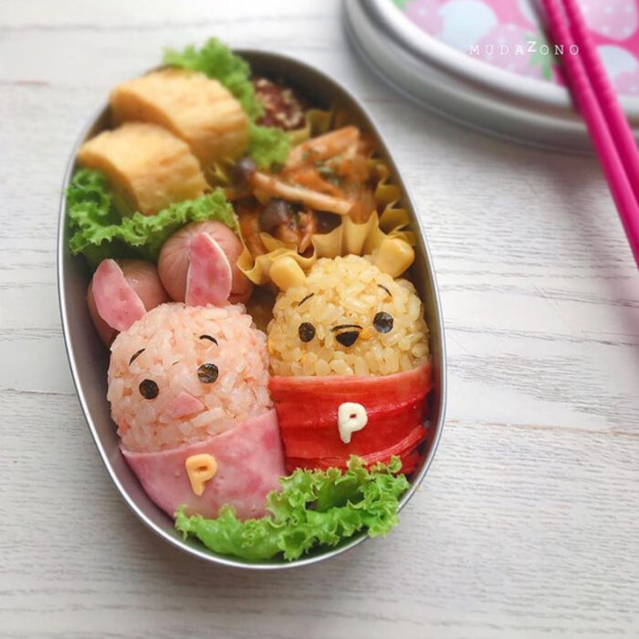 Platillo inspirado en Winnie Pooh hecho por Kaseifu Mudazono