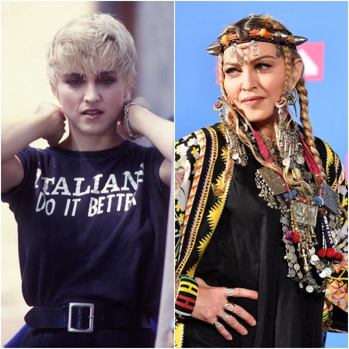 madonna en los 80's y en 2020