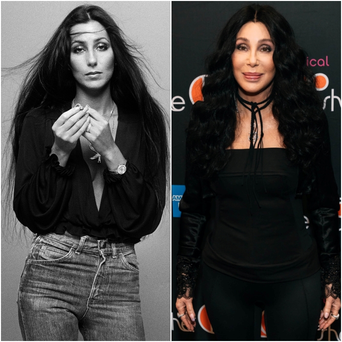cantante y actriz cher en los 70s y en 2020