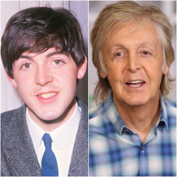 cantante de the beatles paul mccarntey joven y en 2020