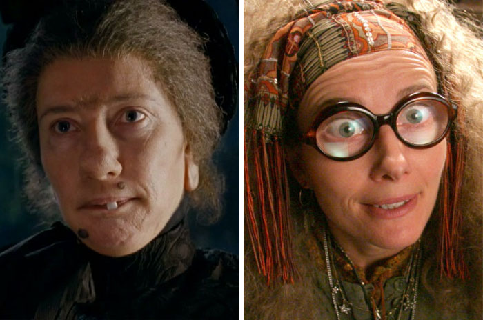 Emma Thompson como Nanny McPhee y Sybil Trelawney