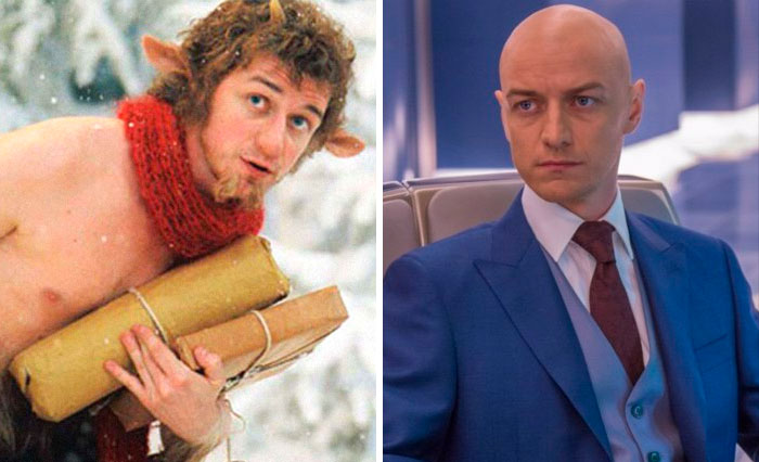 James McAvoy como Mr. Tumnus y Charles Javier