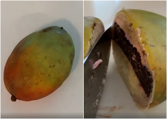 pastel en forma de mango