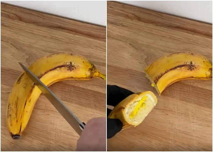 Pastel en forma de plátano 