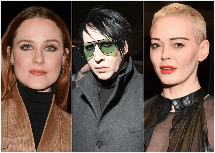Evan Rachel Wood, Marilyn Manson y Rose McGowan