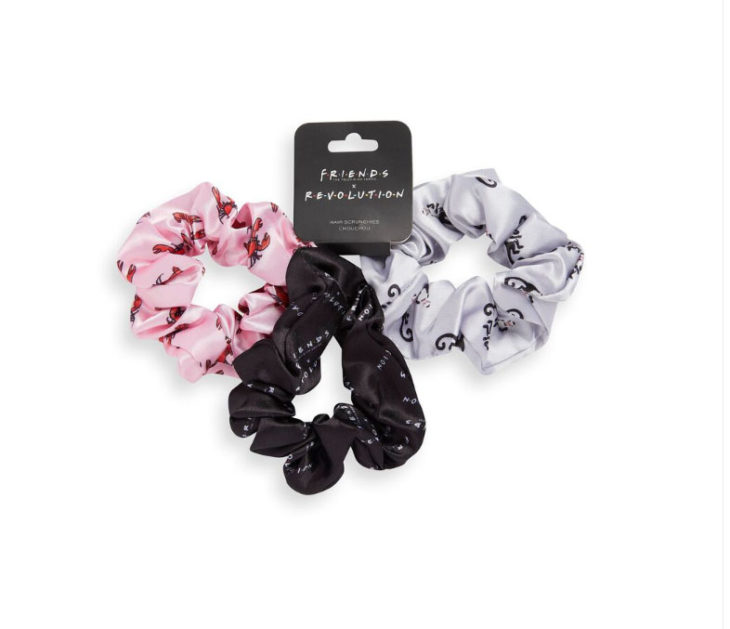 Scrunchies de cabello de la colección Revolution Makeup inspirada en Friends