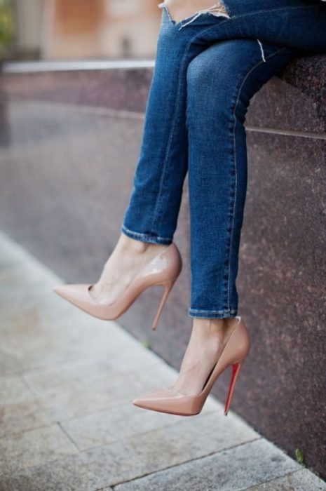Tacones beige