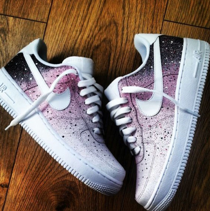 Tenis para chica, pintados a mano con diseño de la galaxia