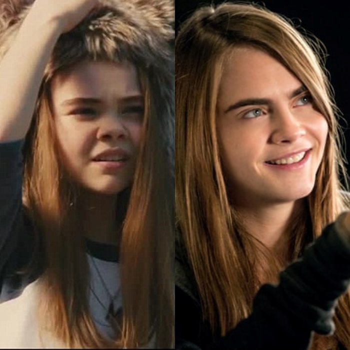Hannah Alligood interpreta la versión más joven de la actriz Cara Delevingne