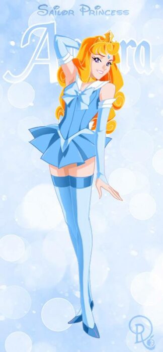 Ilustración digital de la artista Drachea Rannak, del personaje de Disney de Aurora de 'La bella durmiente' en su versión anime