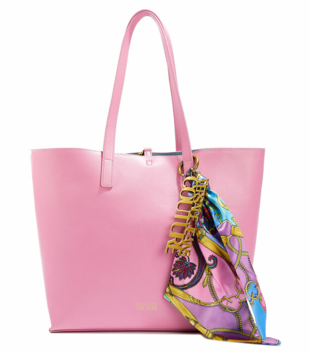 Bolso tote de color rosa hecho por Versace