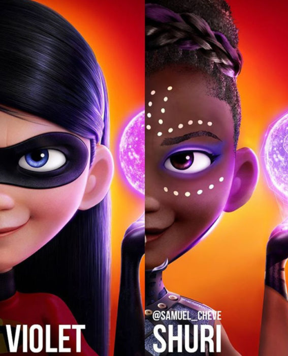 Violet de Los Increíbles como Shuri de Pantera Negra