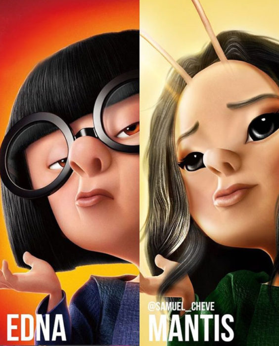 Edna Moda de Los Increíbles como Mantis de Los Guardianes de la Galaxia