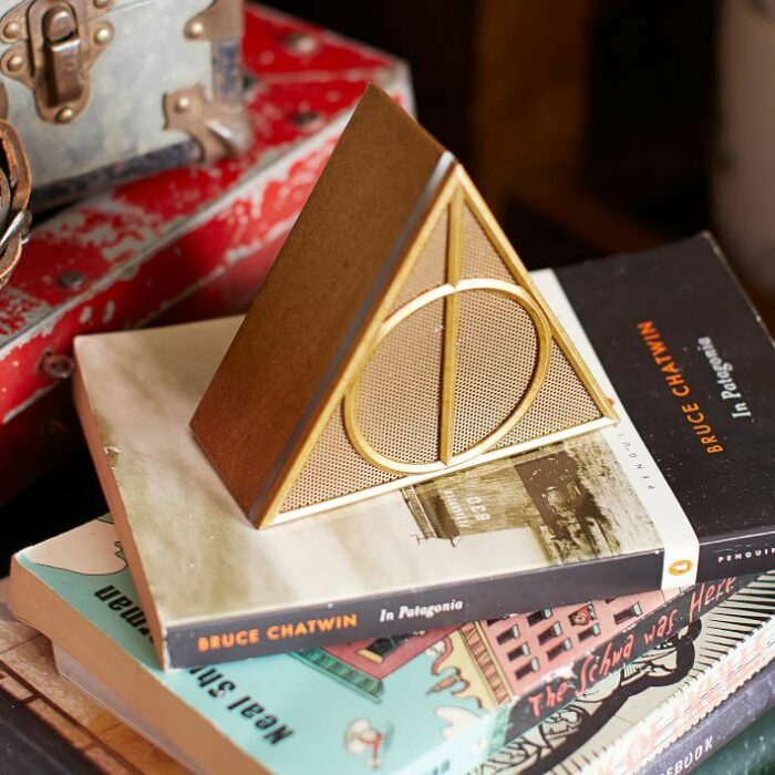Lámpara en forma de las reliquias de la muerte inspirada en Harry Potter