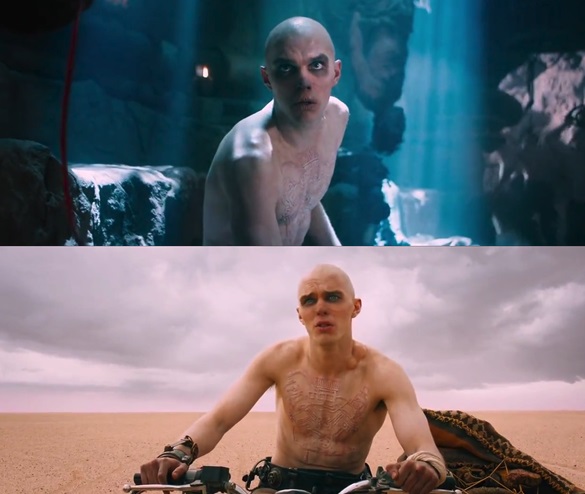 Escena de la película Mad Max: Furia en el camino con Nicolas Hoult