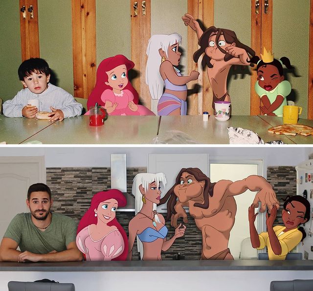 Samuel MB con niños de Disney