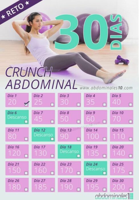 Guía para realizar crunchs abdominales; 13 Sencillas rutinas para cumplir tu propósito de Año Nuevo de una vez por todas
