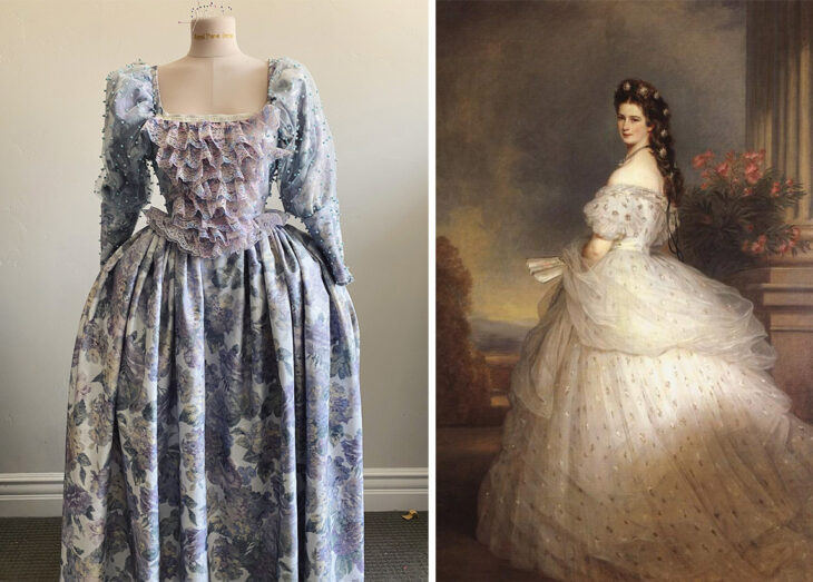 Vestido inspirado en la época rococó confeccionado por Sarah Hambly