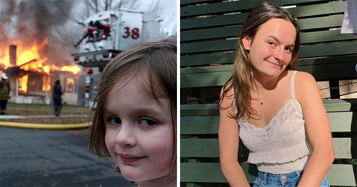 Antes y después de la protagonista del meme 'viendo el mundo arder'
