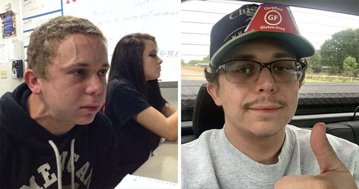Antes y después del protagonista del meme del chico que se aguanta la respiración