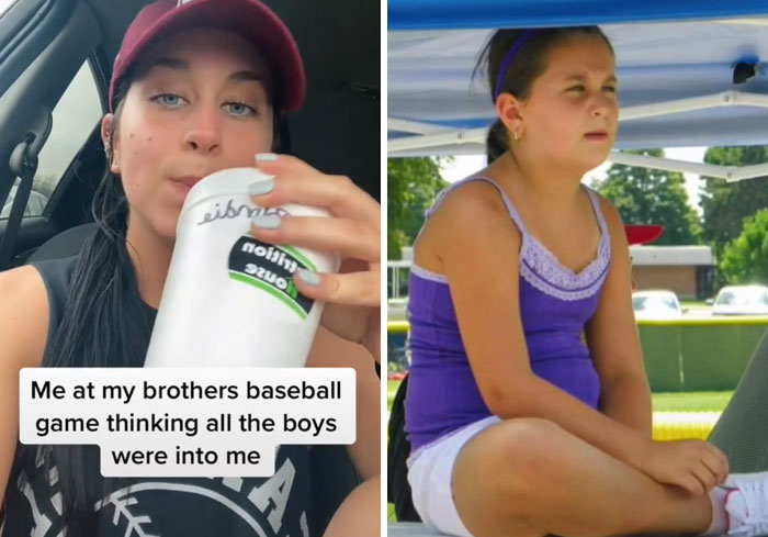 Chicas mostrando el antes y después de su infancia 
