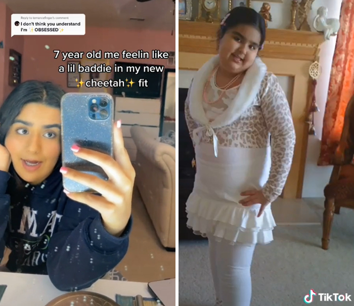 Chicas mostrando el antes y después de su infancia 
