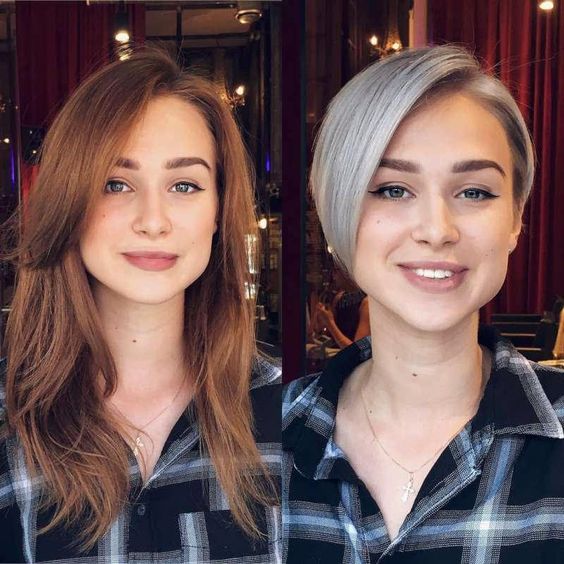 Antes y después de cortes de cabello