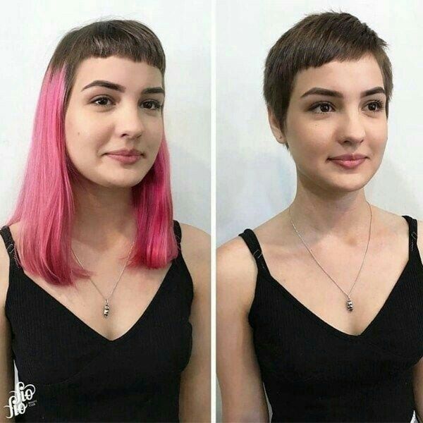 Antes y después de cortes de cabello