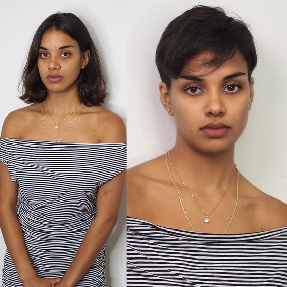 Antes y después de cortes de cabello