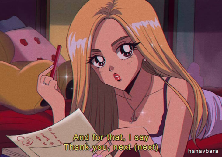 Artista hanavbara ilustra personajes al estilo de Sailor Moon; Ariana Grande, Thank you, next