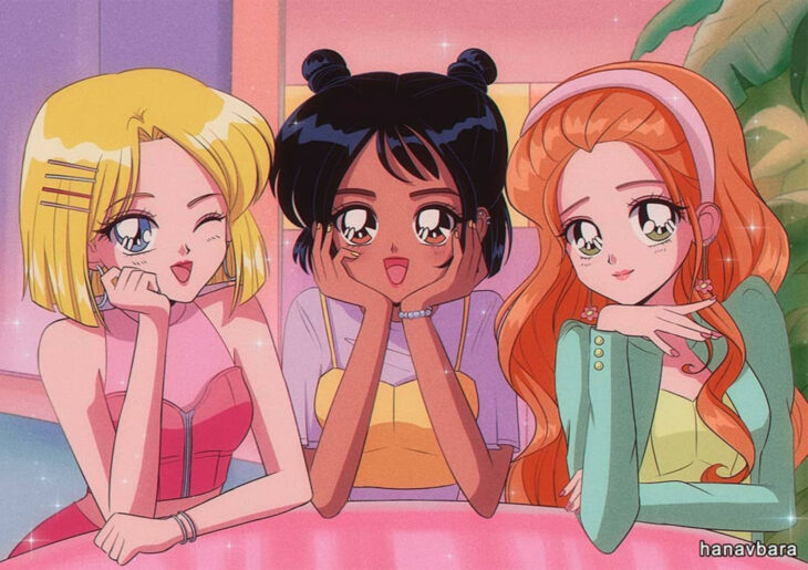 Artista hanavbara ilustra personajes al estilo de Sailor Moon; 3 Espías sin Límites, Sam, Clover, Alex
